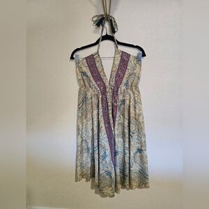 Silky Paisley Halter Dress